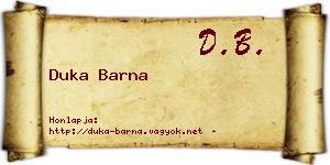 Duka Barna névjegykártya